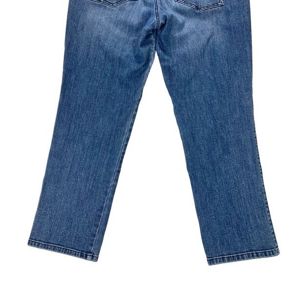 White House Black Market Jeans 10 Blue Blanc Rhinestone Beads Slim Crop Denim - Picture 8 of 13